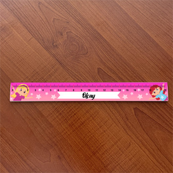 Neşeli Çocuklar Pembe Fon Temalı Hediyelik Cetvel