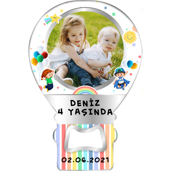 Neşeli Çocuklar Temalı Resimli Balon Magnet Açacak