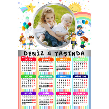 Neşeli Çocuklar Temalı Takvim Magnet
