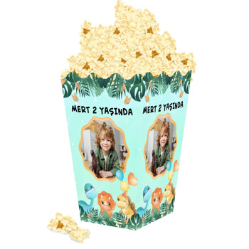 Neşeli Dinozorlar Temalı Popcorn Kutusu