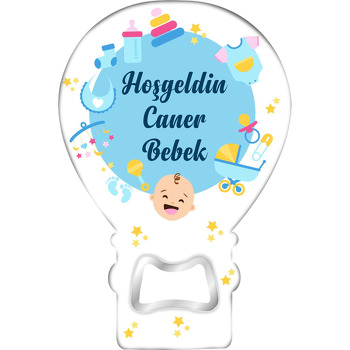 Neşeli Erkek Bebek ile Eşyaları Temalı Balon Magnet Açacak