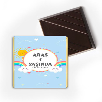 Neşeli Gökkuşağı Temalı Çikolata Sargısı