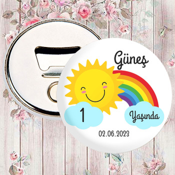 Neşeli Güneş ile Gökkuşağı Temalı Magnet Açacak