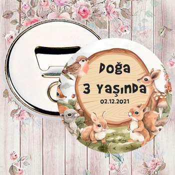 Neşeli Orman Hayvanları Temalı Magnet Açacak