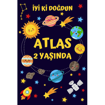 Neşeli Samanyolu Gezegenleri ile Uzay Temalı Doğum Günü Afiş