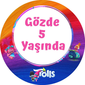 Neşeli Troller Temalı Akrilik Daire Magnet