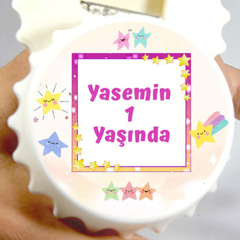 Neşeli Yıldız Temalı Kapak Şekilli Magnet Açacak