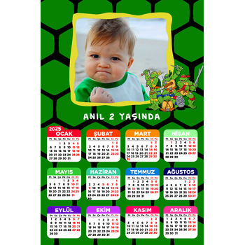 Ninja Kaplumbağalar Temalı Takvim Magnet