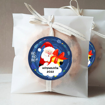 Noel Baba ile Hediye Paketi Temalı Sticker