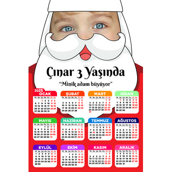 Noel Baba Surat Temalı Takvim Magnet