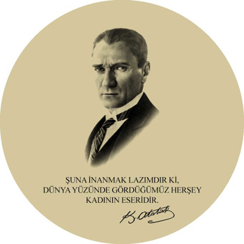 Nostalji Atatürk Temalı Daire Plastik Anahtarlık