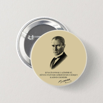 Nostalji Atatürk Temalı İğneli Buton Rozet