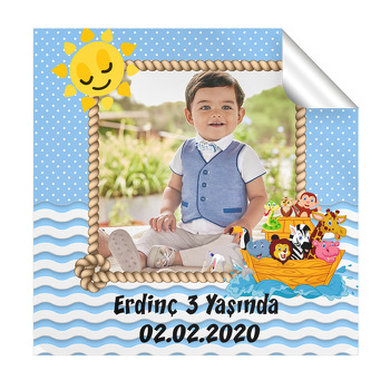 Nuhun Gemisi  Temalı Kare Etiket