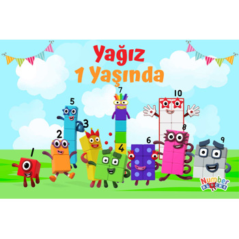 Number Block Temalı Plastik Doğum Günü Magnet