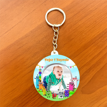 Number Blocks Temalı Daire Plastik Anahtarlık