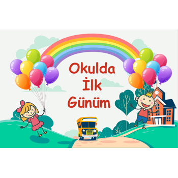 Okul Servisi Temalı Afiş