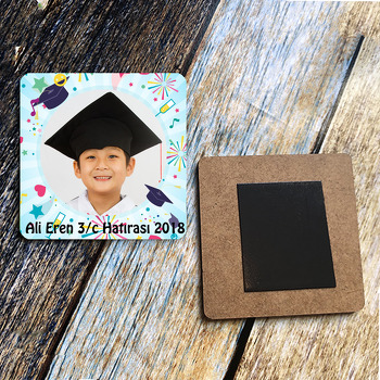 Okul Temalı  Ahşap Magnet