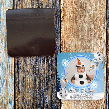 Olaf Frozen Temalı Doğum Günü Kare Magnet