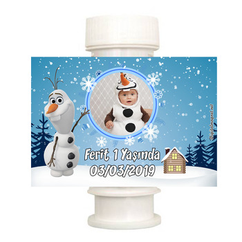 Olaf Frozen Temalı Köpük Baloncuk Etiketi