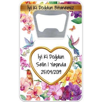 Orkide Temalı Dikdörtgen Magnet Açacak