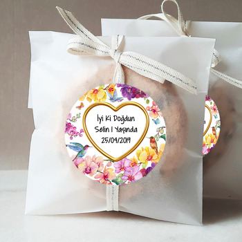 Orkide Temalı Doğum Günü Sticker