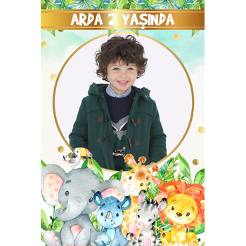 Orman Hayvanları Temalı Doğum Günü Afiş