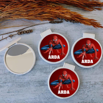 Örümcek Adam Kırmızı Fon Temalı Kapaklı Ayna