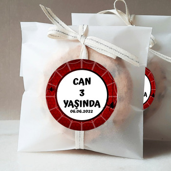Örümcek Kırmızı Fon Temalı Parti Sticker