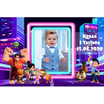 Oyunbozan Ralph Temalı Doğum Günü Plastik Magnet