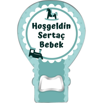Oyuncak At ile Araba Yeşil Fon Temalı Balon Magnet Açacak
