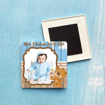 Oyuncak Ayı Temalı Plastik Kare Magnet