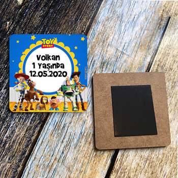 Oyuncak Hikayesi Ahşap Kare Magnet