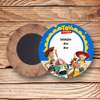 Oyuncak Hikayesi Temalı Ahşap Daire Magnet