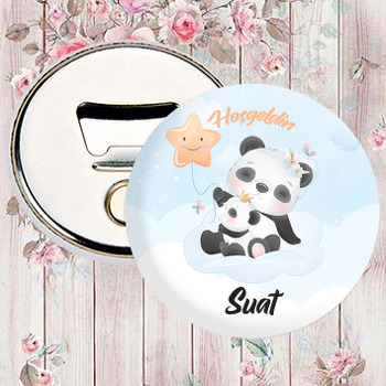 Panda Anne ile Yavrusu Yıldız Balon Temalı Magnet Açacak