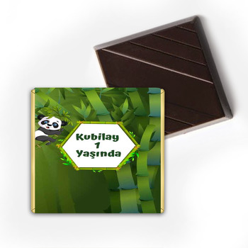 Panda ile Bambu Ormanı Temalı Çikolata Sargısı