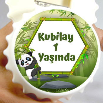 Panda ile Bambu Ormanı Temalı Kapak Şekilli Magnet Açacak