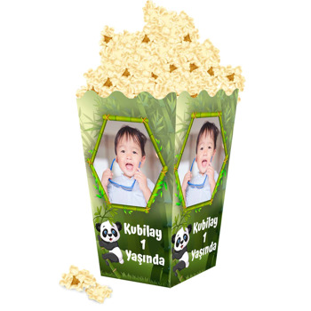 Panda ile Bambu Ormanı Temalı Popcorn Kutusu