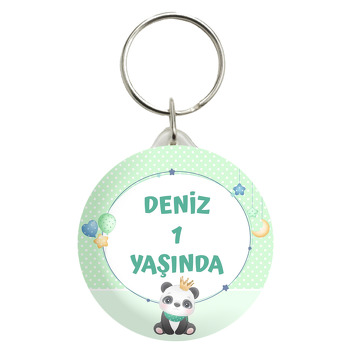 Panda ile Yıldızlı Çerçeve Temalı Anahtarlık