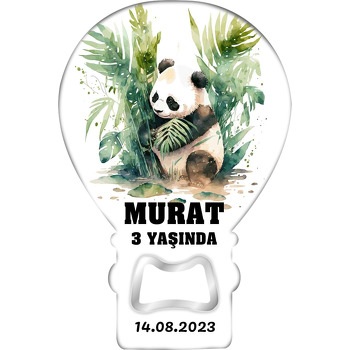 Panda Sukuboya Efekt Temalı Balon Ahşap Magnet 