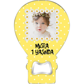 Papatya Çerçeve ile Sarı Fon Temalı Balon Magnet Açacak
