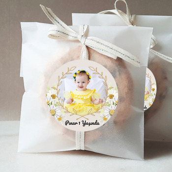 Papatya ile Yaprak Çerçeve Temalı Sticker
