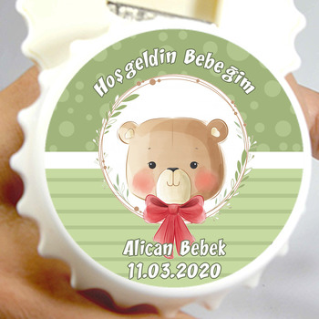 Papyonlu Ayıcık Temalı Kapak Şekilli Magnet Açacak
