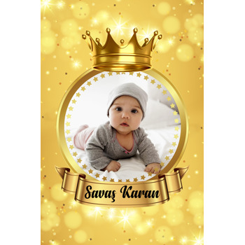 Parıltılı Gold Simli Temalı Doğum Günü Magnet