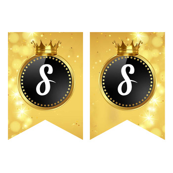 Parıltılı Gold Simli Temalı Flama Banner