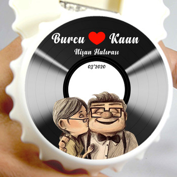 Parlak Plak ve Kalp Temalı Kapak Şeklinde Magnet Açacak