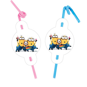 Parti Minion Temalı Kürdan Pipet ve Kartı