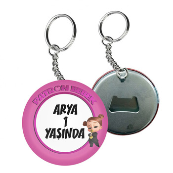 Patron Bebek Kız Temalı Arkası Açacak Anahtarlık