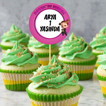 Patron Bebek Kız Temalı Parti Kürdan Süs