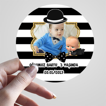 Patron Bebek Siyah Beyaz Temalı Sticker