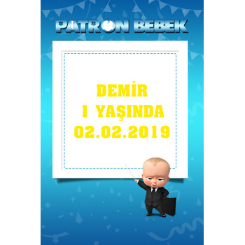 Patron Bebek Temalı Doğum Günü Magnet